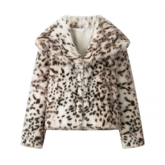 Wild Print Fur Jacket