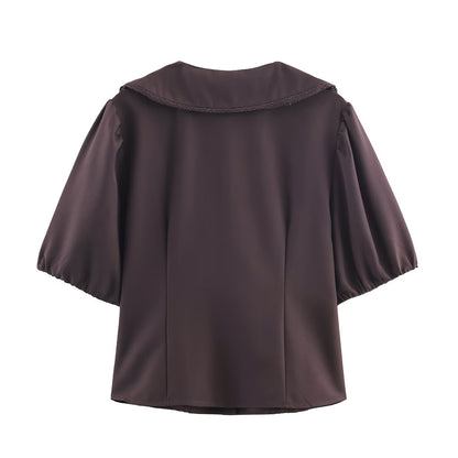 Kurzbluse mit Puffärmeln