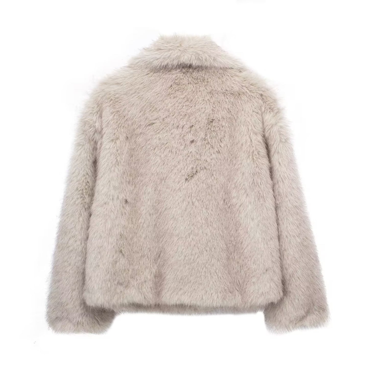 Faux-Fur Kurzjacke mit Fellkragen