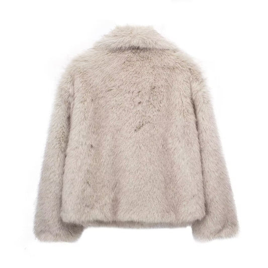 Faux-Fur Kurzjacke mit Fellkragen
