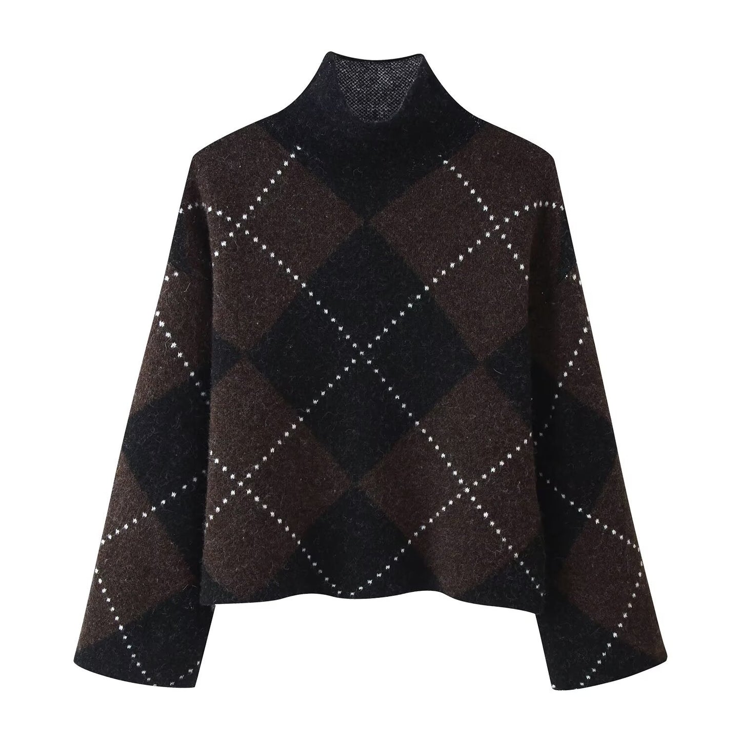 Strick Set mit Rollkragen & Rautenrock