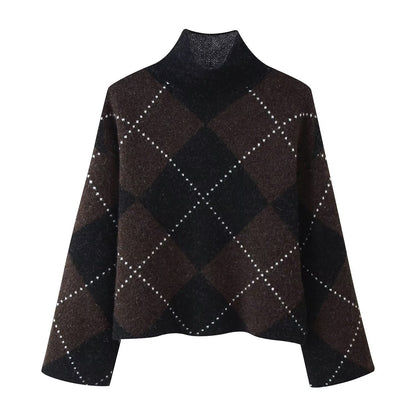 Strick Set mit Rollkragen & Rautenrock