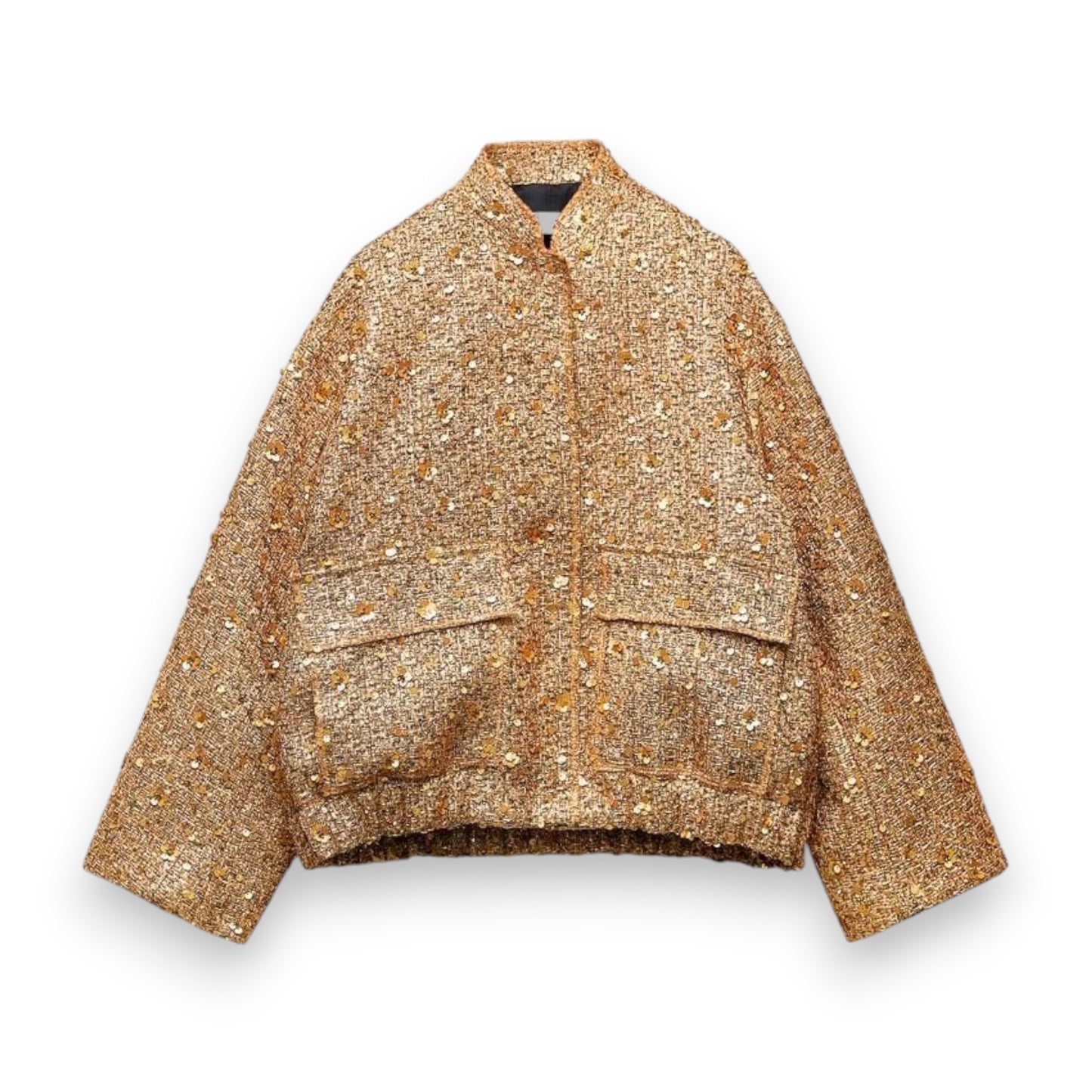 Glitzernde Bouclé-Jacke